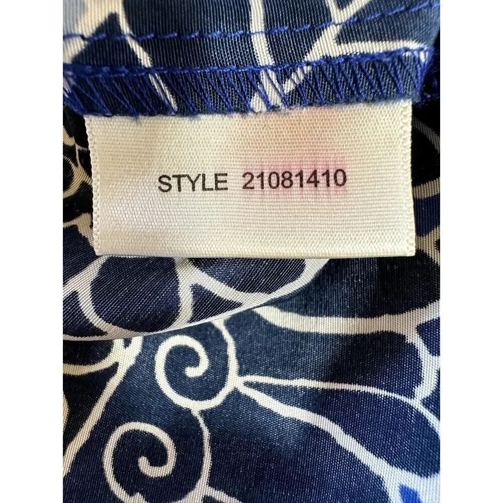 TORY BURCH Women's Silk Beaded Floral Sleeveless Shift Dress Blue Size 4